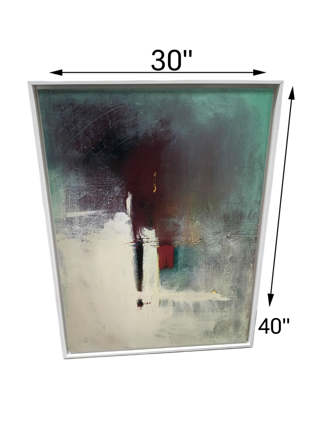 30 X 40 White Frame Abstract Canvas