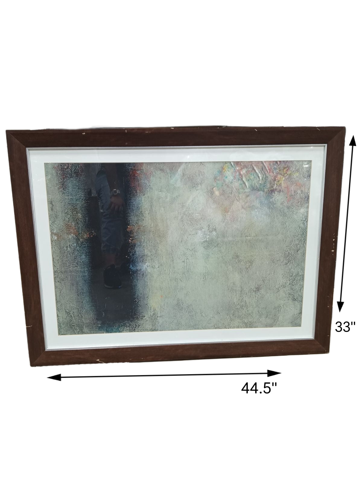 44.5 X 33 Dark Spot Art with Brown Frame