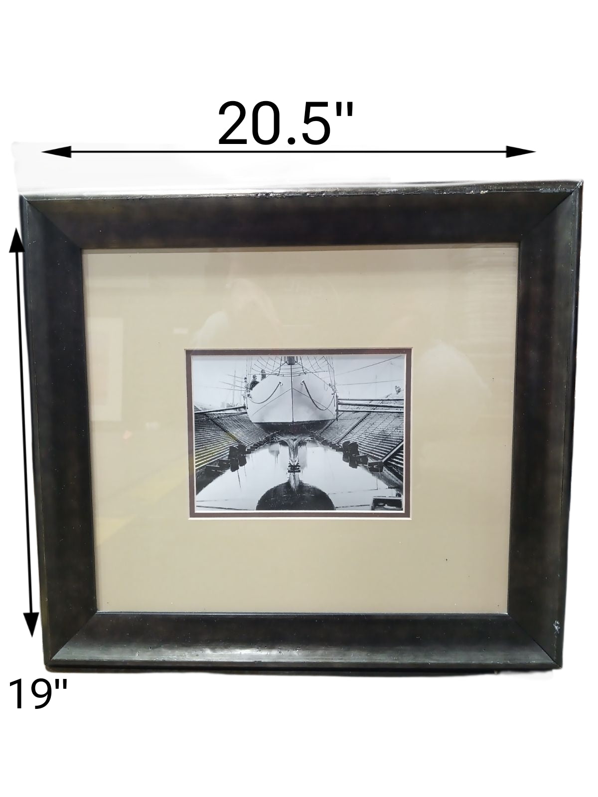 20.5 X 19 Shipyard Art with Black Frame