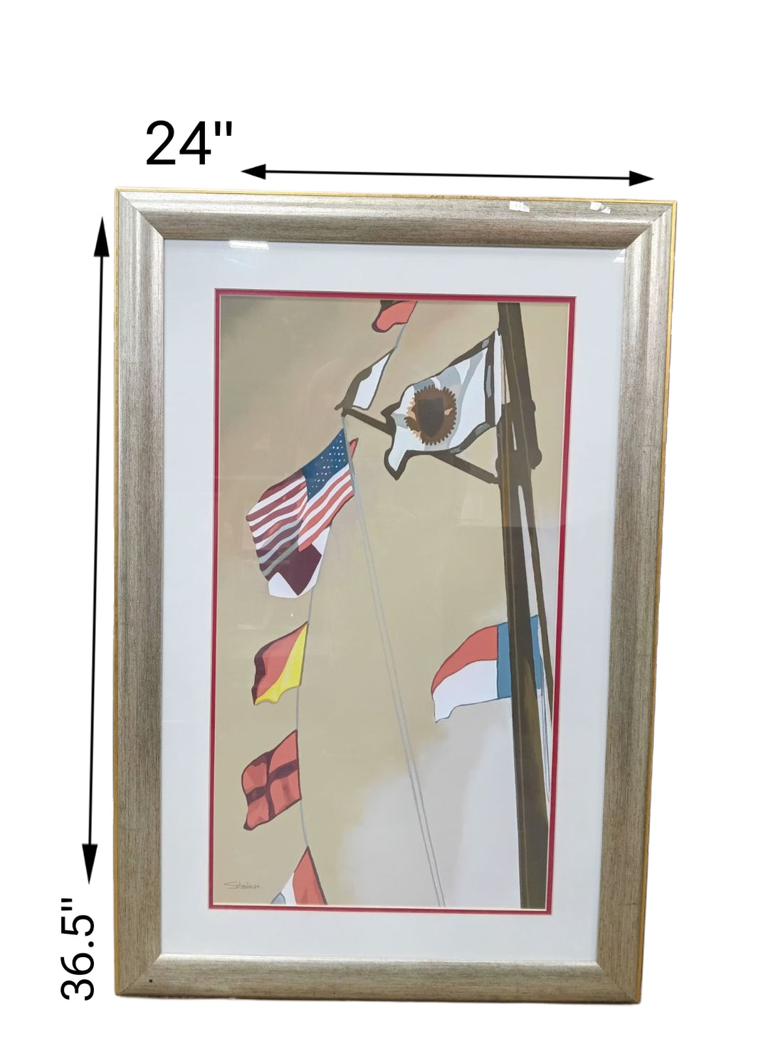 24 X 36.5 Flags Photo with Gold Frame