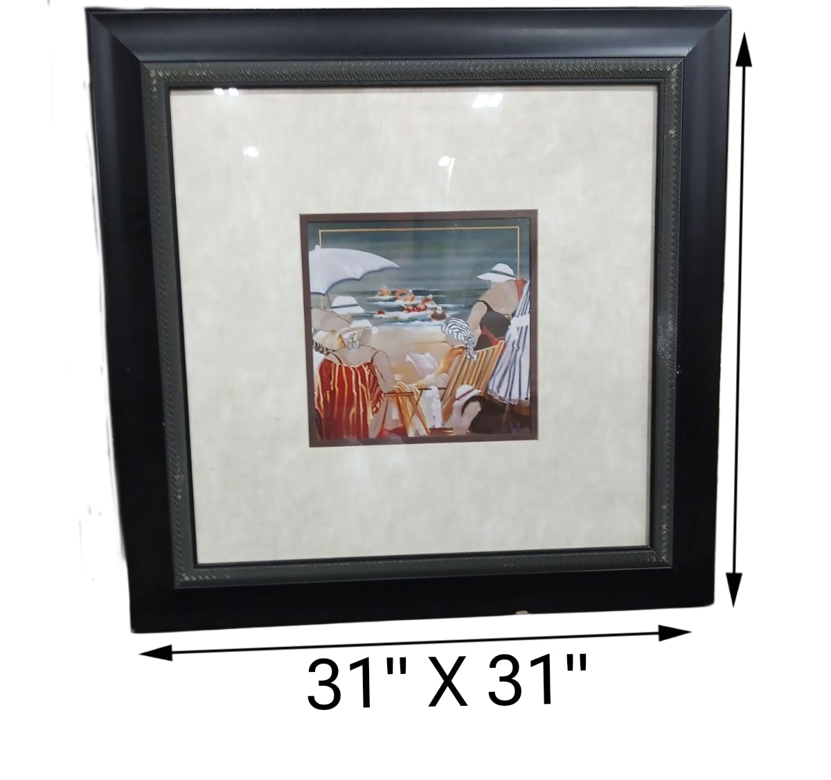 31 X 31 Ladies at the Beach Art with Black Frame