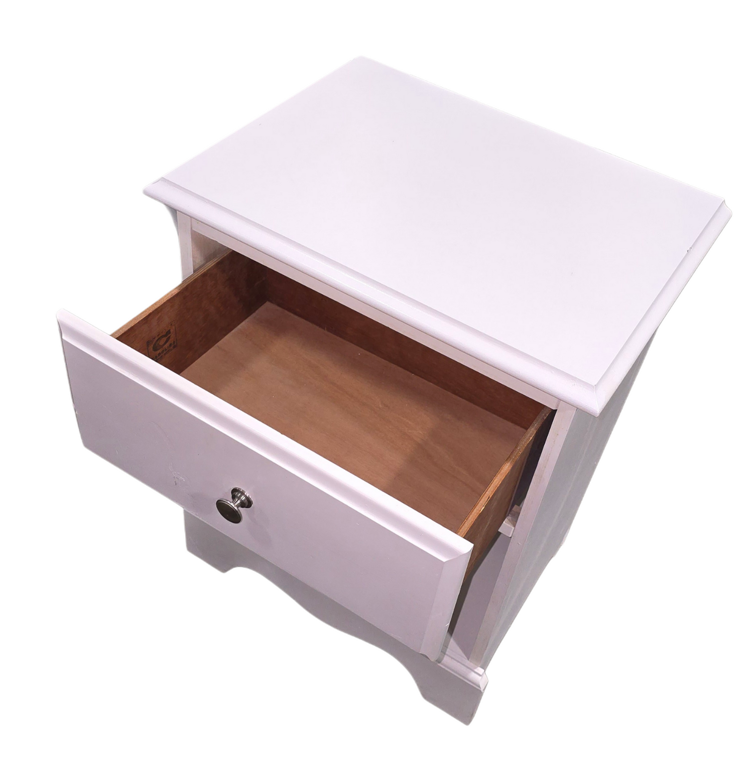 One Drawer White Nightstand