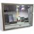 48 x 38 wall mirror with distressed gold and silver frame front view, used and in good condition, quality used resort furniture.