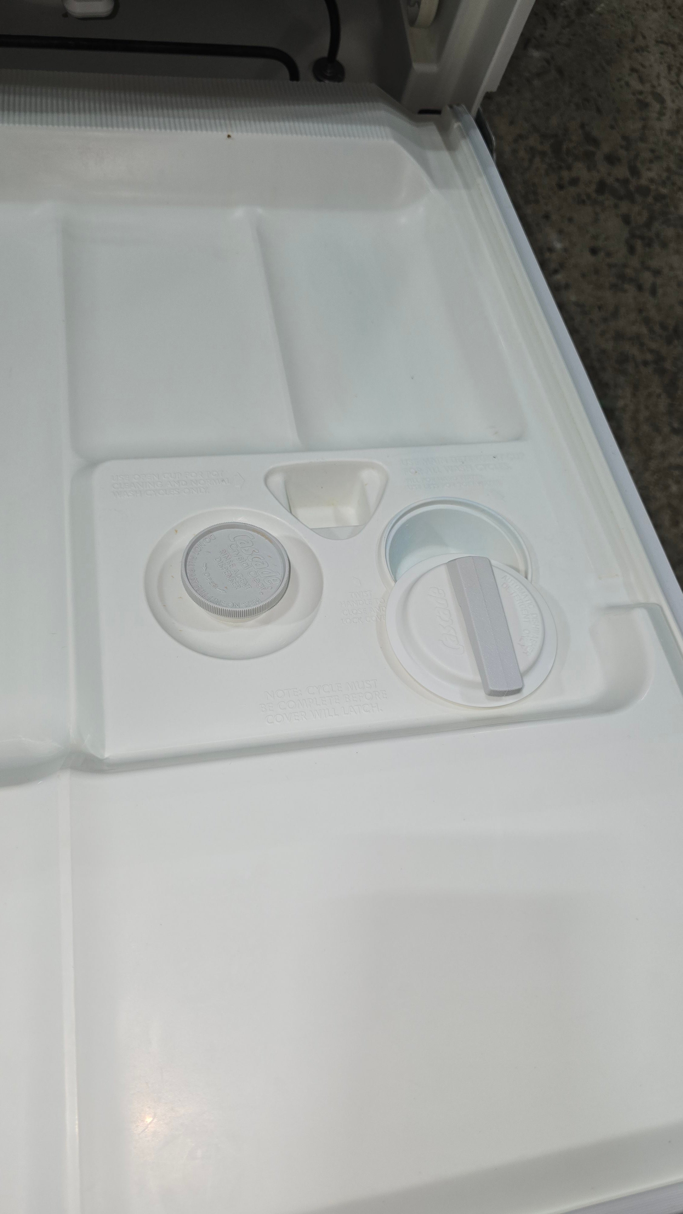 Close-up of control panel on GE 24 inch dishwasher