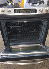 Close-up of GE Profile glass cooktop surface