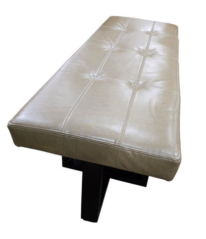 Side angle view of vinyl bench for entryway or bedroom
