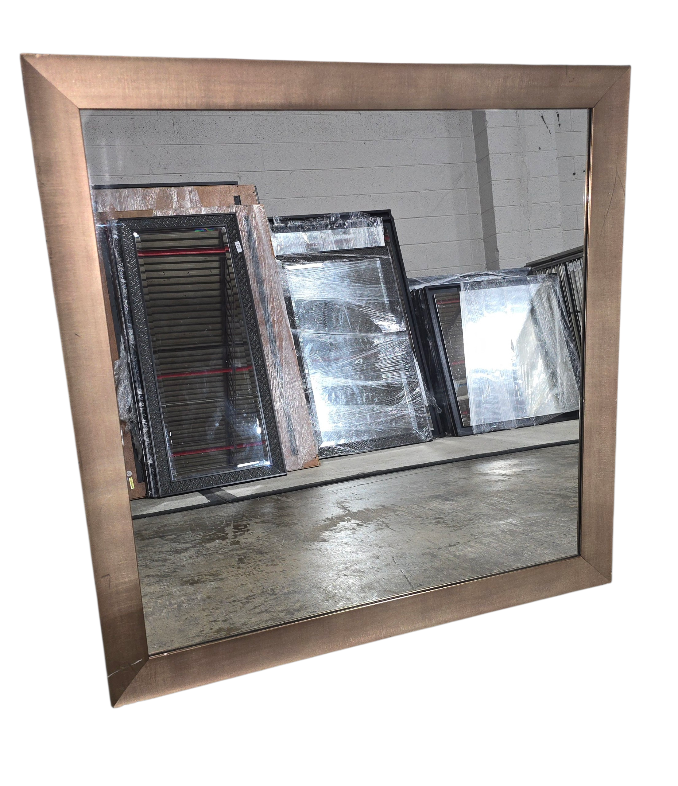 Square wall mirror with bronze color frame 39 x 39 used in good condition