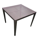SHL top view of square brown rattan outdoor dining table