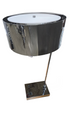 Chrome table lamp with power outlet and light diffuser, used and in good condition