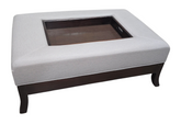 SHL front view of coffee table ottoman with serving tray insert, used and very good condition