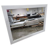 Contemporary white framed rectangular wall mirror measuring 44 x 33 inches