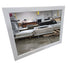 Contemporary white framed rectangular wall mirror measuring 44 x 33 inches