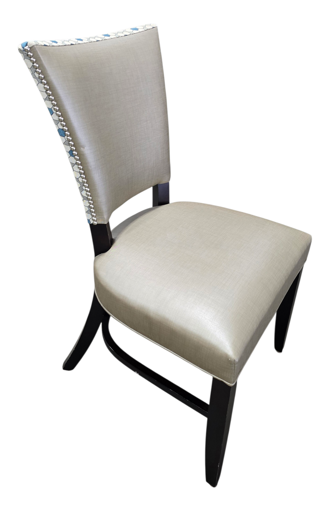 Side angle view of modern dining chair design