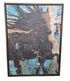 Framed abstract horse wall art with flowing mane measuring 36 x 48, used and in good condition