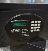 Close-up of keypad on Safemark in-room safe
