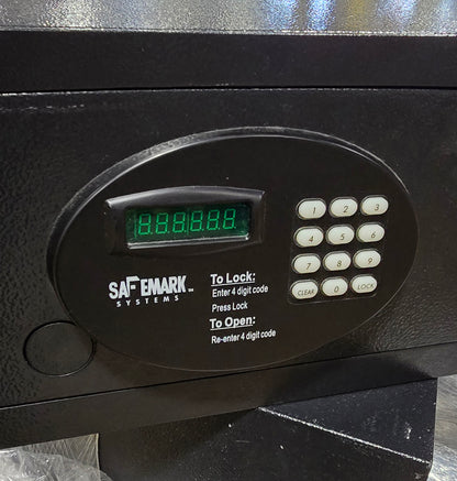 Close-up of keypad on Safemark in-room safe