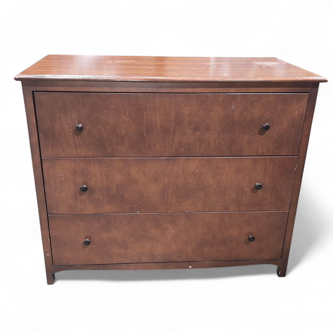 SHL front view of JTB brand 3 drawer dresser, 44 x 22 x 36, used and in good condition