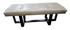 Kellex brand tan vinyl bench measuring 48 x 18 x 18, used and in good condition