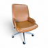 SHL front view of light brown vinyl rolling office chair with arms, used and in good condition