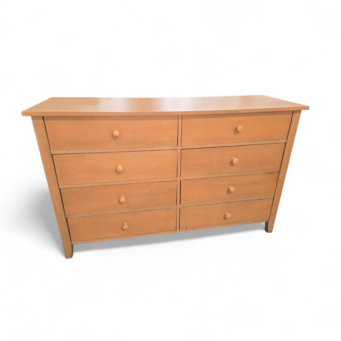 SHL light wood 8-drawer dresser front view, used and in good condition