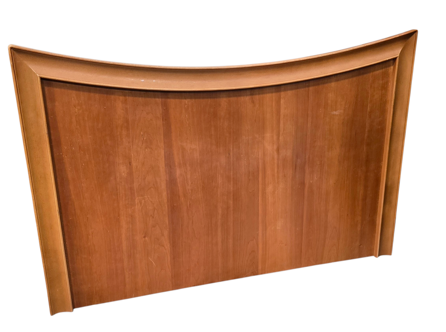 SHL front view of light wood full-size headboard with curved top, used and in good condition