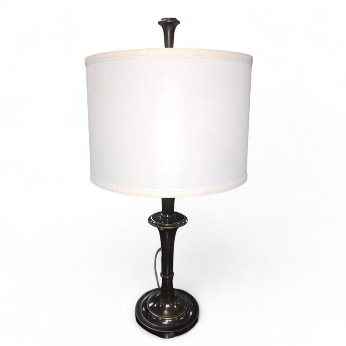 SHL metal table lamp with rubbed bronze finish, used and in good condition