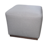 Modern square gray ottoman with stitched detail