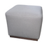 Modern square gray ottoman with stitched detail
