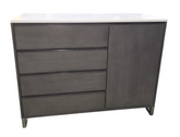 Modern dark gray dresser with white top