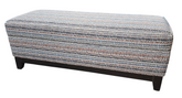 Multicolor woven fabric accent bench