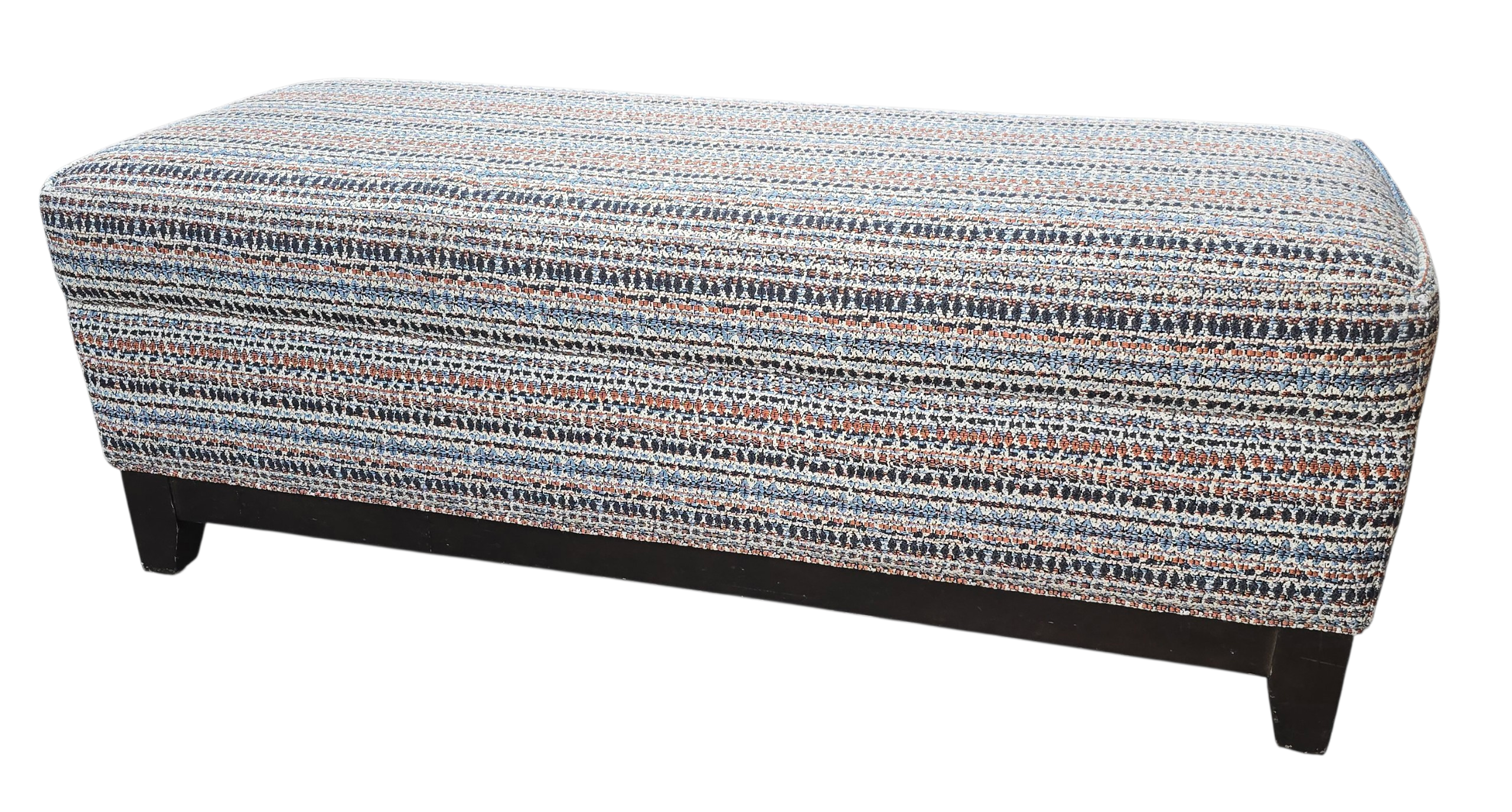 Multicolor woven fabric accent bench