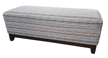 Multicolor woven fabric accent bench