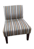Multicolor striped slipper chair measuring 25.5 x 25.5, used and in good condition