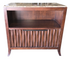 Front view of nightstand with granite surface and storage shelf