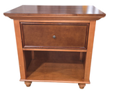 Nightstand with one drawer and open bottom storage, used and in good condition