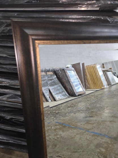 Decorative mirror with bronze inner trim detail 27.5 x 39.5