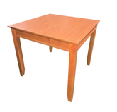 Simple wooden dining table with square top