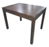 Small square dining table with dark wood finish