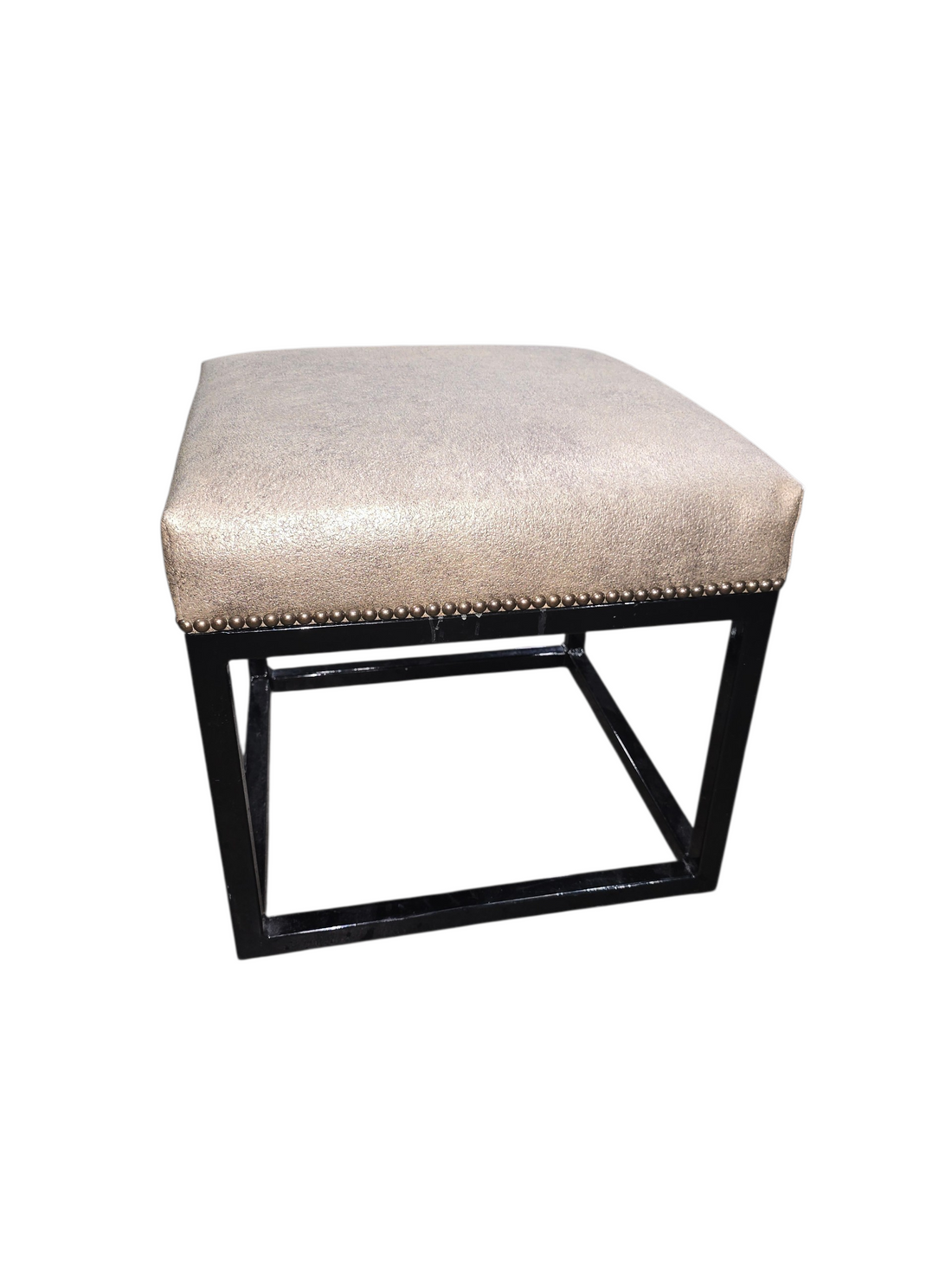 Square stool with metal base design