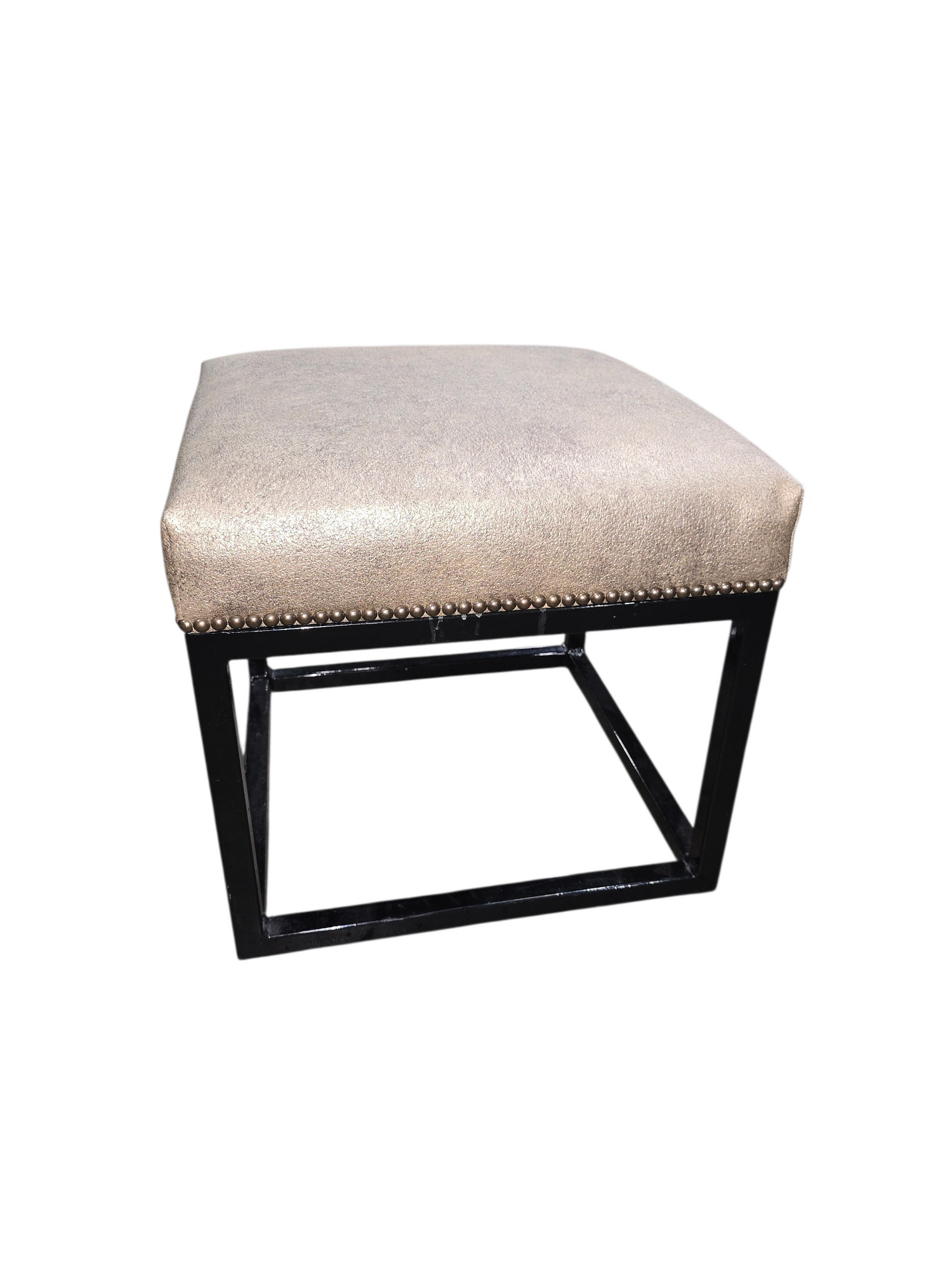 Square stool with metal base design