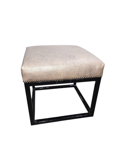 Square stool with metal base design