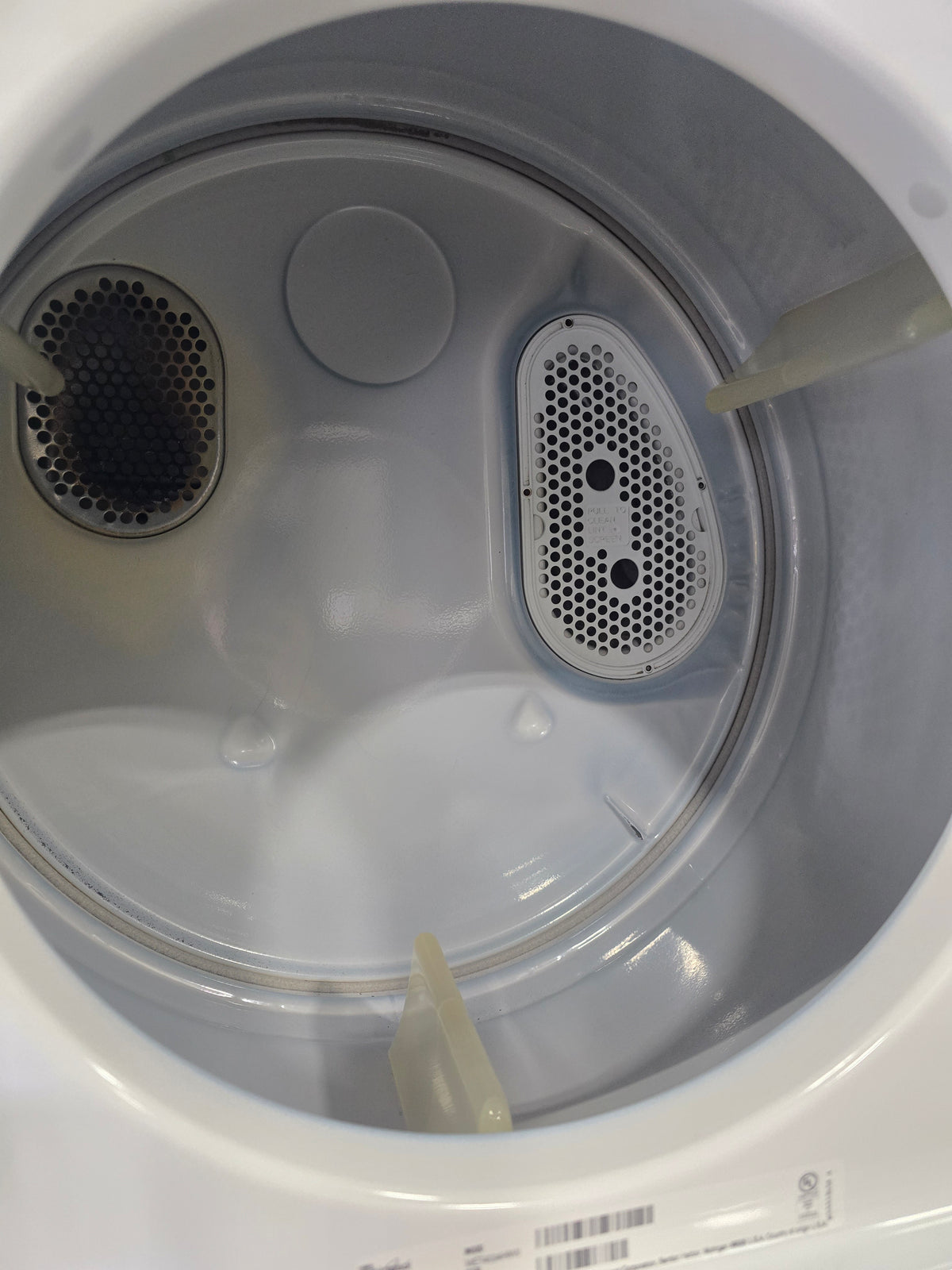Used Whirlpool stacked washer dryer interior SHL