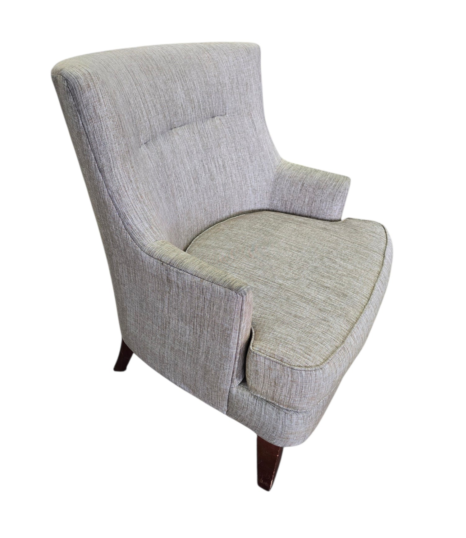 SHL used modern beige lounge chair with sloped arms and cushioned seat for living room or bedroom