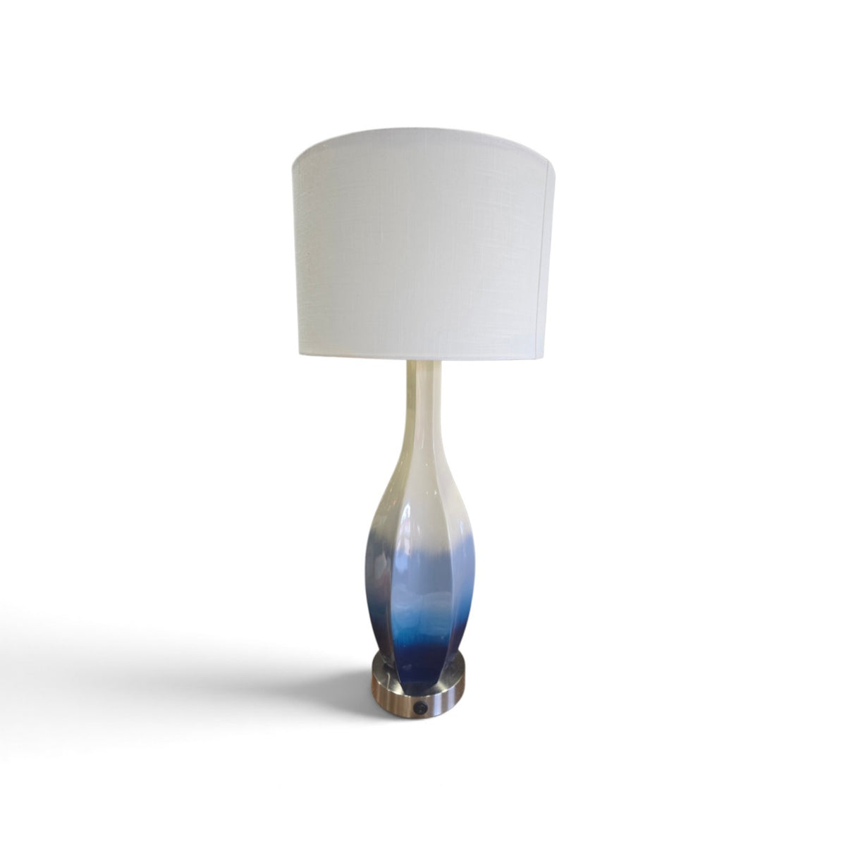SHL used blue ombre table lamp with chrome base