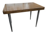 Quality used resort furniture compact office desk with wood grain top and metal legs