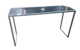 Quality used resort furniture contemporary glass top console table with silver metal frame
