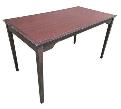 SHL used dark espresso writing desk featuring tapered legs and clean transitional styling sourced from an upscale resort