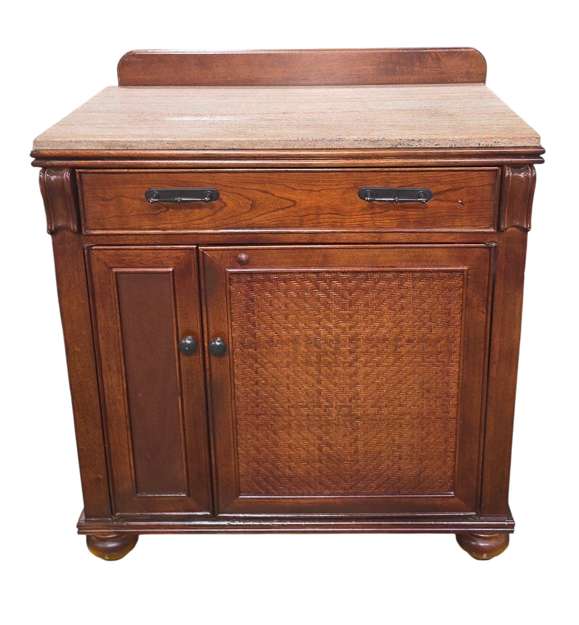 SHL quality used granite top mini fridge cabinet with pull-out drawer and lower storage