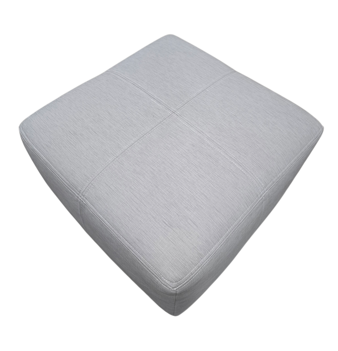 Compact gray accent ottoman for seating or footrest