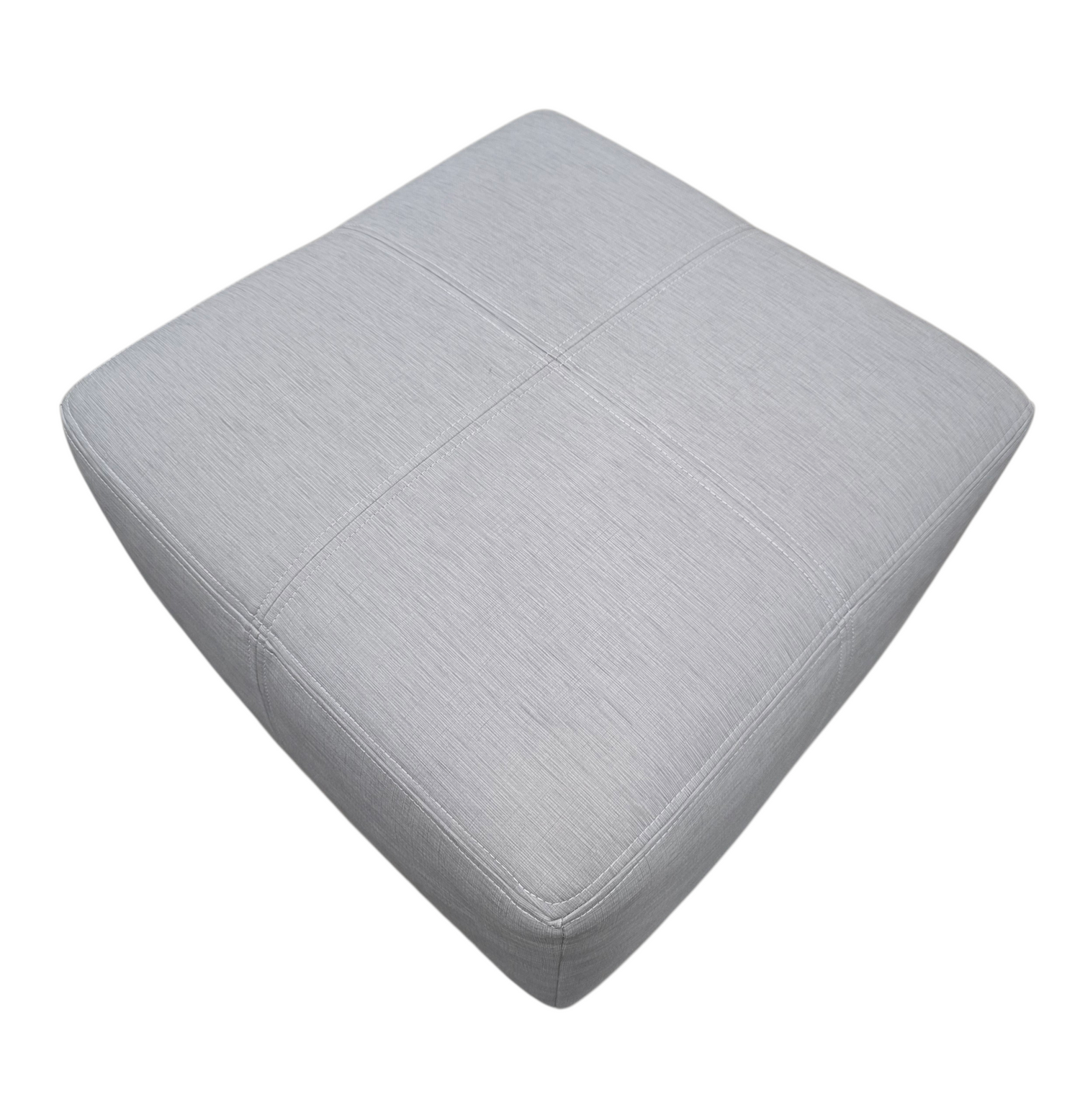 Compact gray accent ottoman for seating or footrest
